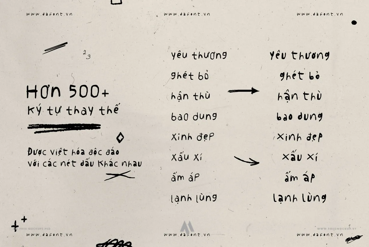 Font chữ viết tay độc đáo DFVN Corose