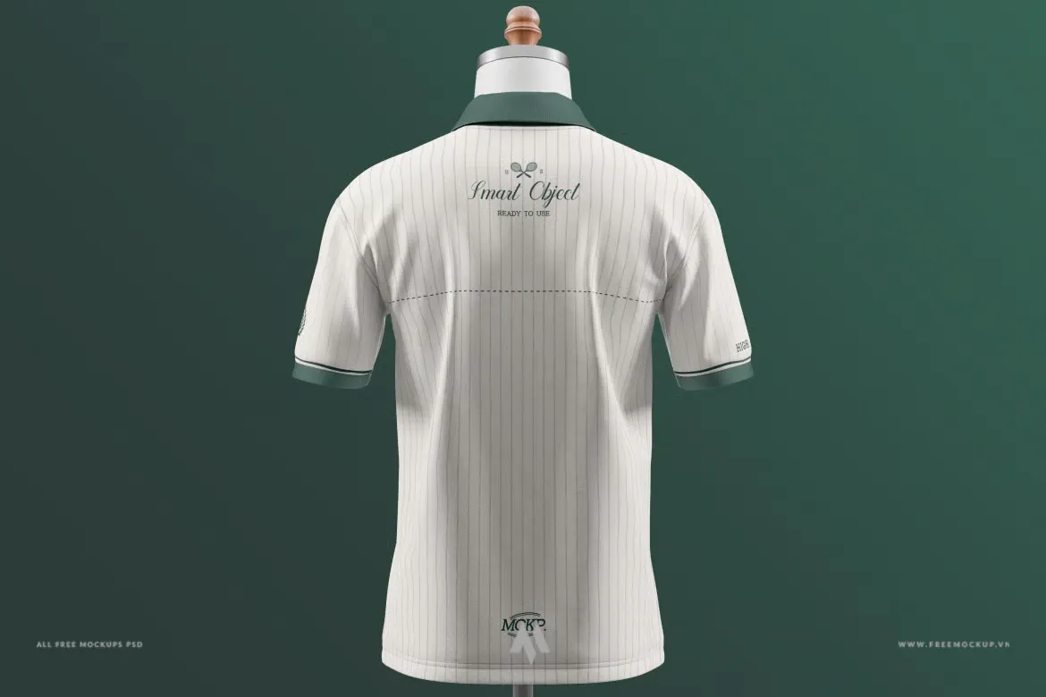 Mockup áo Polo sọc PSD