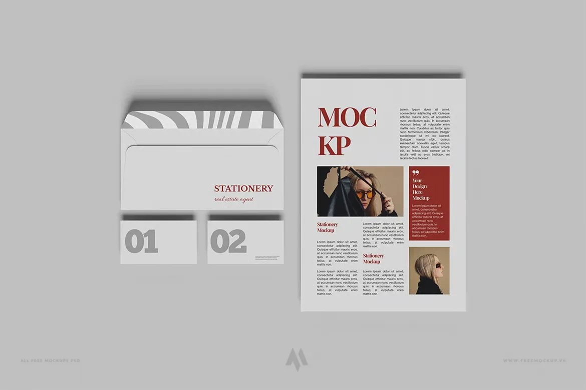Mockup bộ nhận diện thương hiệu chuyên nghiệp PSD miễn phí