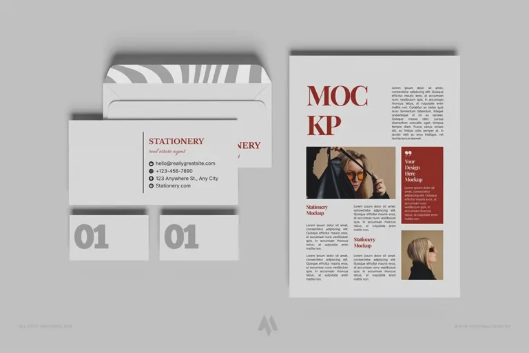 Mockup bộ nhận diện thương hiệu chuyên nghiệp PSD miễn phí