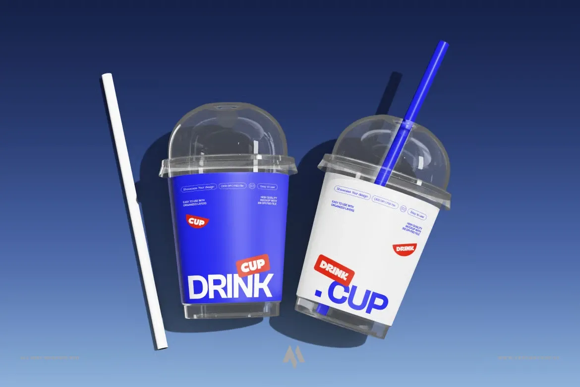 Mockup cốc nhựa PSD miễn phí