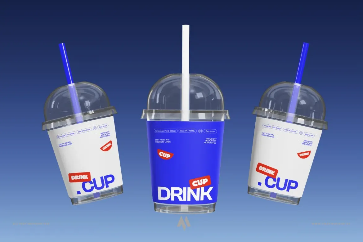 Mockup cốc nhựa PSD miễn phí