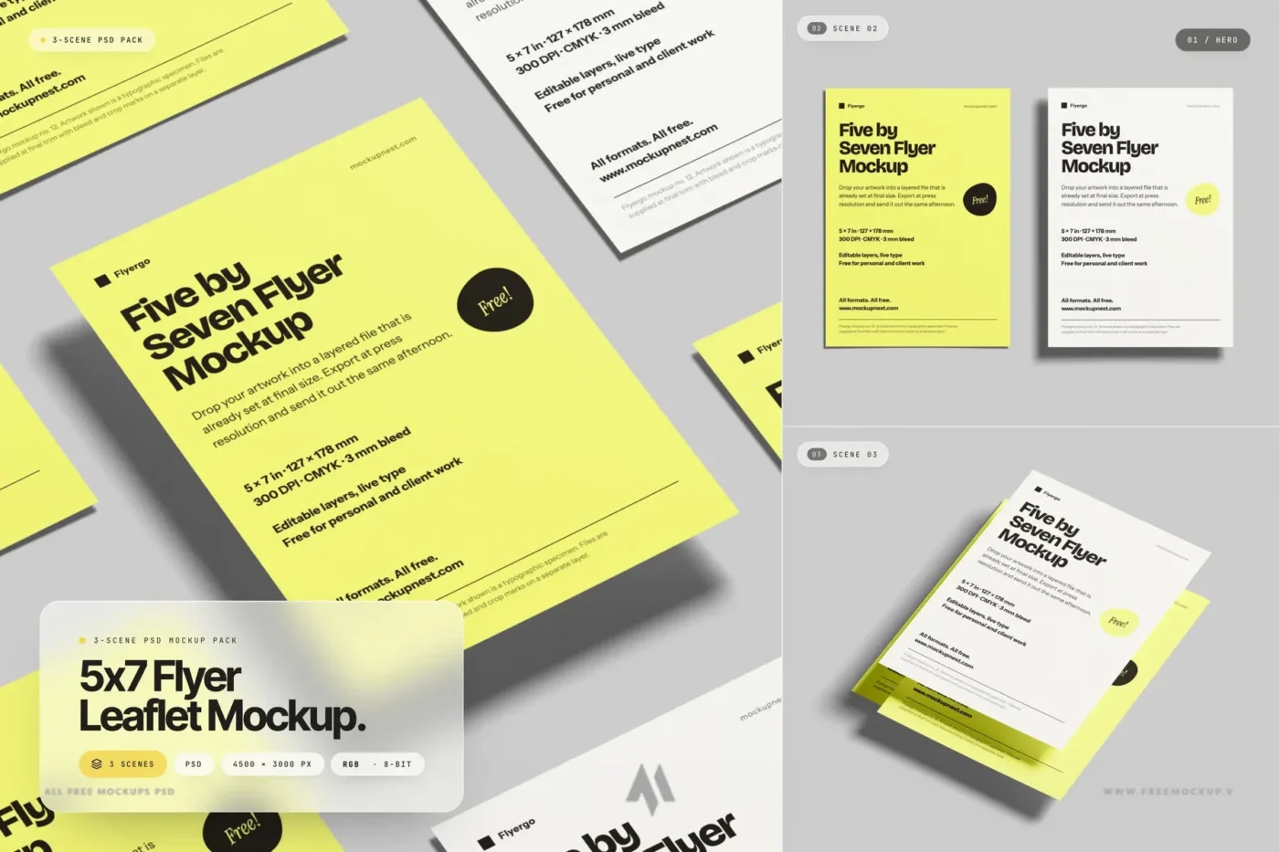 Mockup Flyer Leaflet 5×7 PSD Chuyên Nghiệp: Tải Ngay!