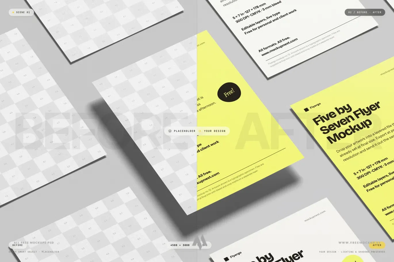 Mockup Flyer Leaflet 5×7 PSD Chuyên Nghiệp: Tải Ngay!