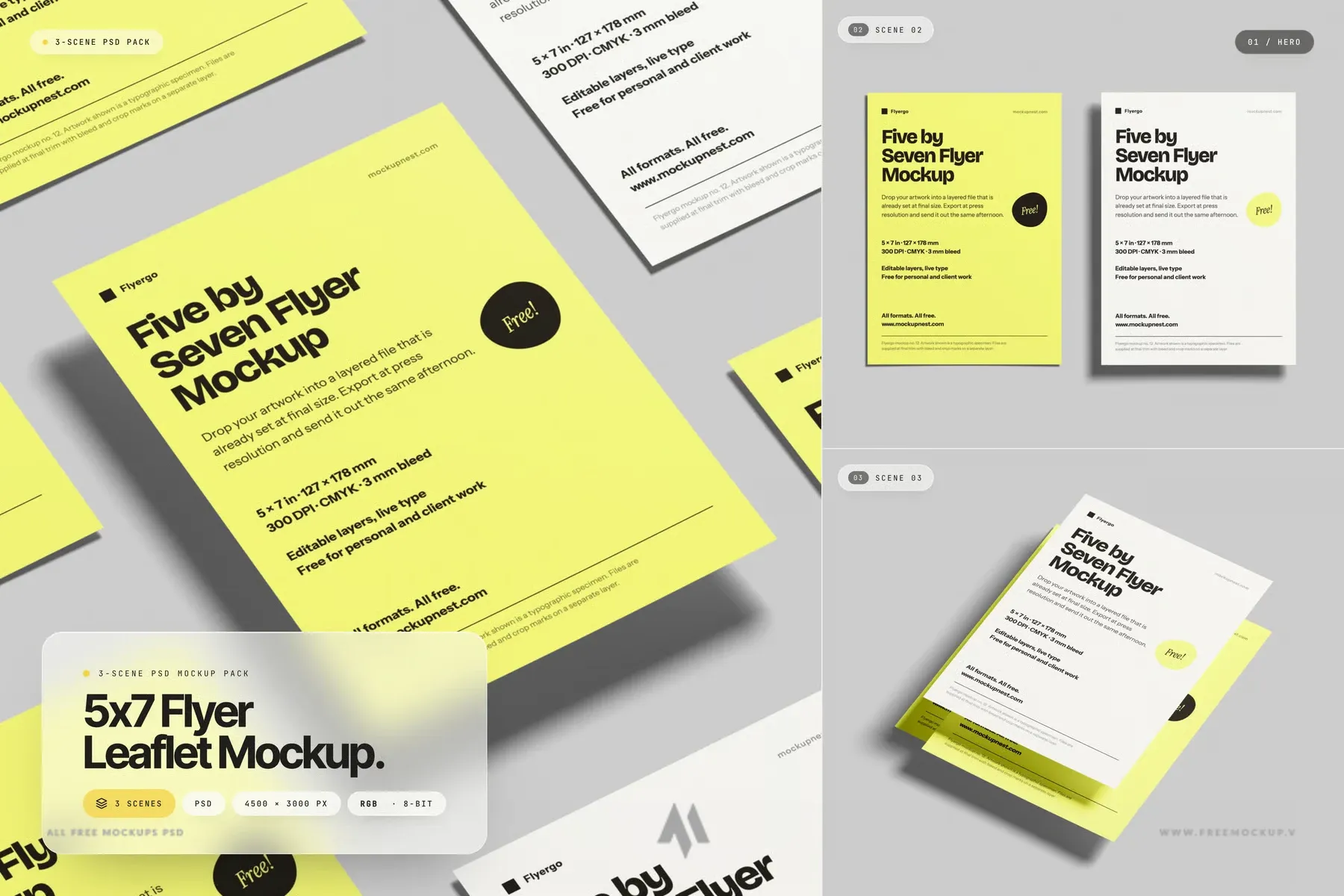 Mockup Flyer Leaflet 5×7 PSD Chuyên Nghiệp: Tải Ngay!