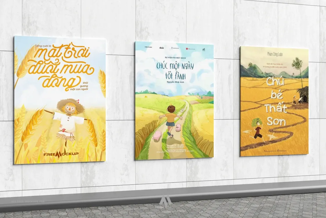 Mockup Poster PSD đường phố