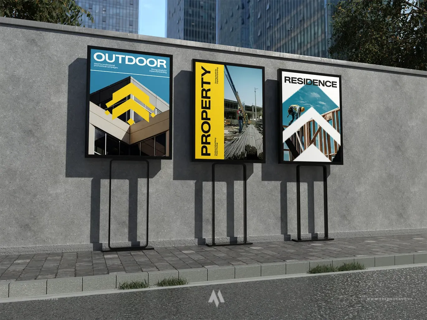 Mockup Poster Quảng Cáo Ngoài Trời Sống Động
