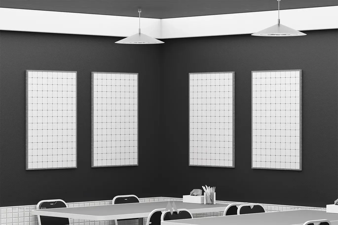 Mockup poster quảng cáo nhà hàng miễn phí