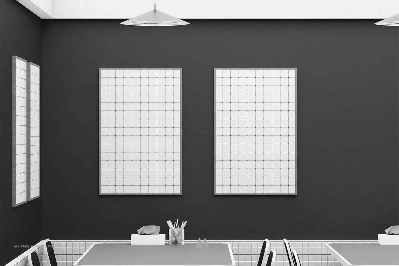 Mockup poster quảng cáo nhà hàng miễn phí