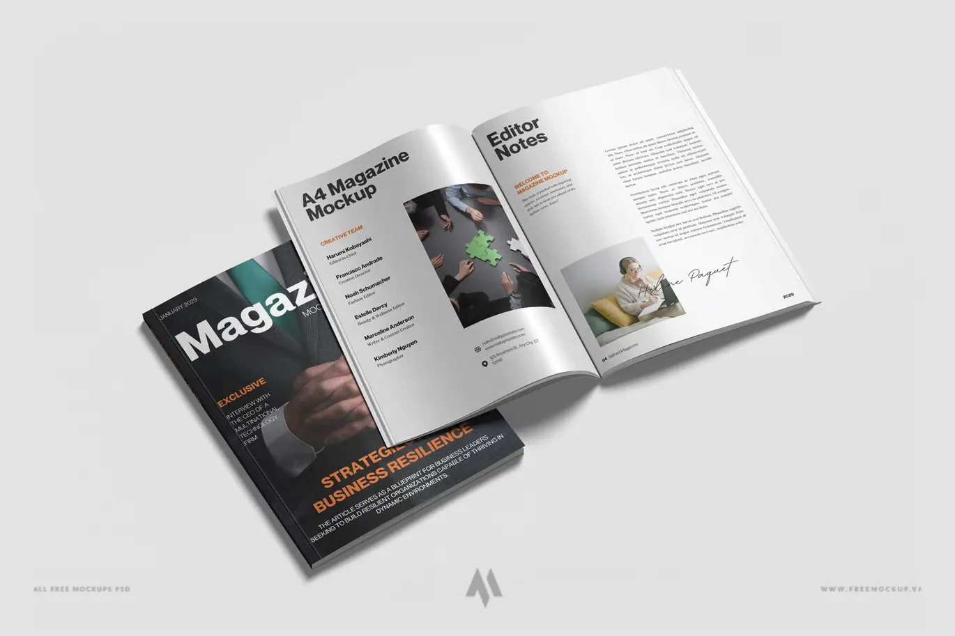 Mockup tạp chí A4 chuyên nghiệp PSD
