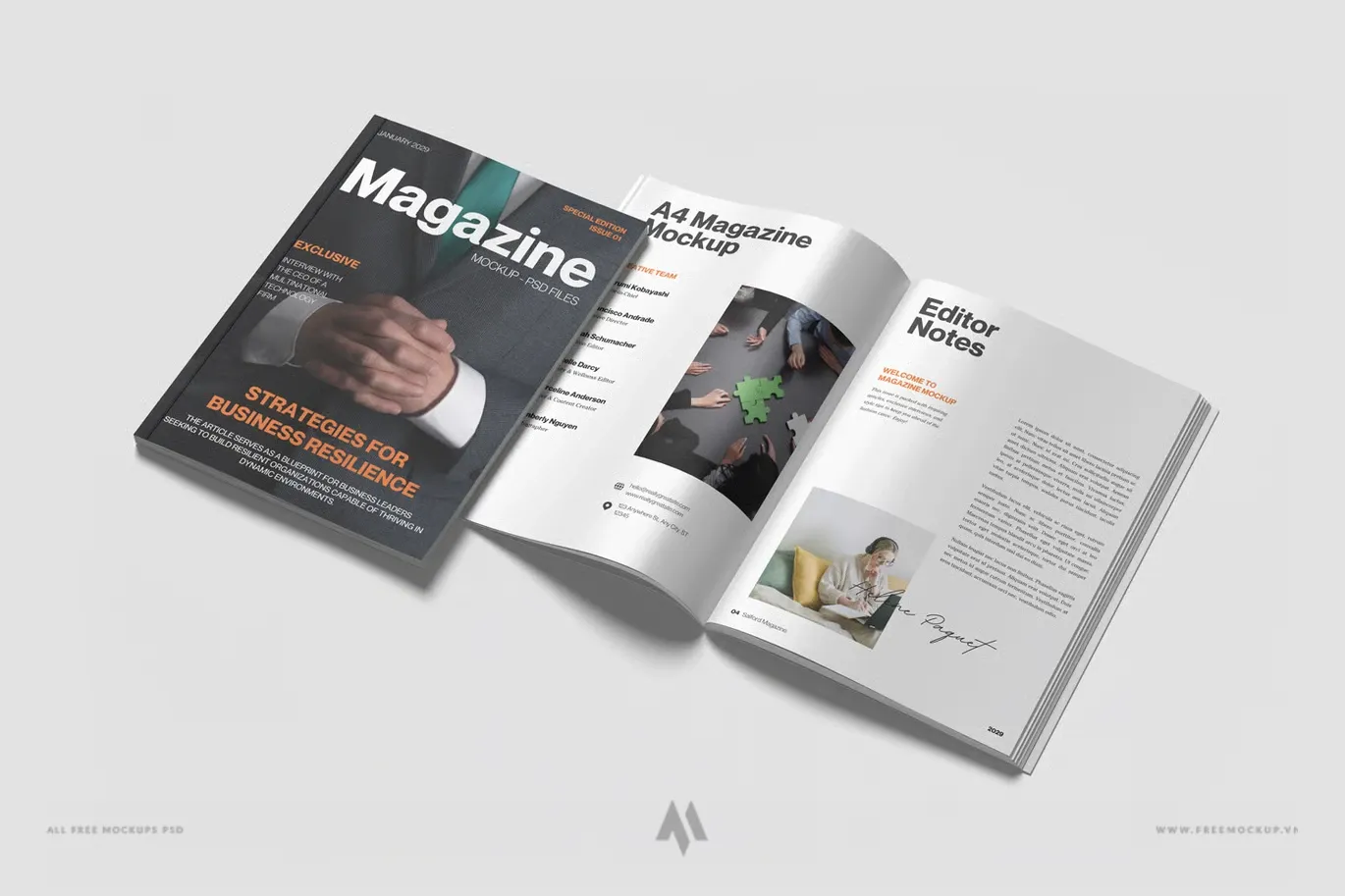 Mockup tạp chí A4 chuyên nghiệp PSD