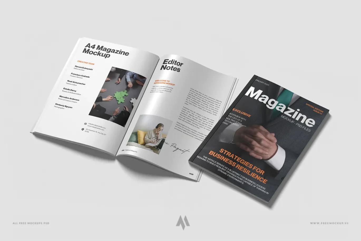 Mockup tạp chí A4 chuyên nghiệp PSD