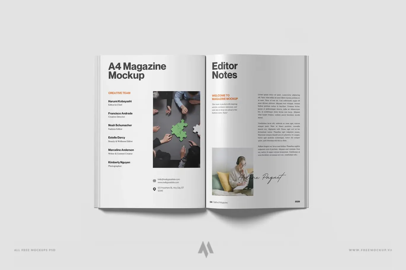 Mockup tạp chí A4 chuyên nghiệp PSD