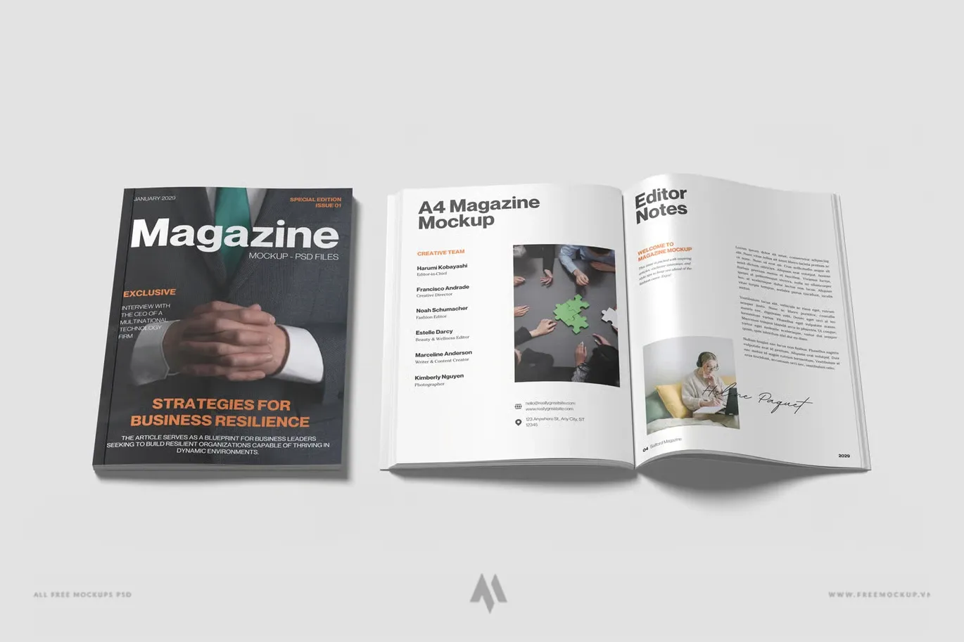 Mockup tạp chí A4 chuyên nghiệp PSD