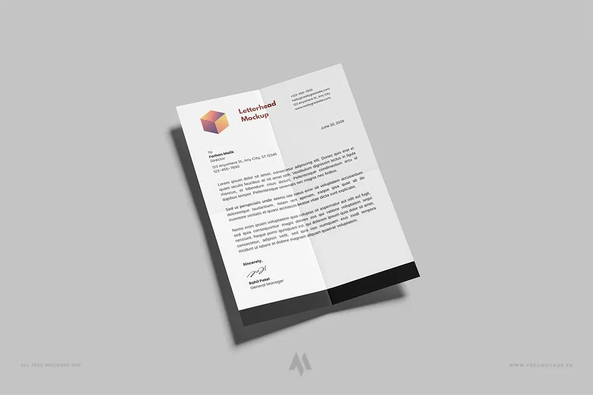 Mockup tiêu đề thư chuyên Nghiệp PSD