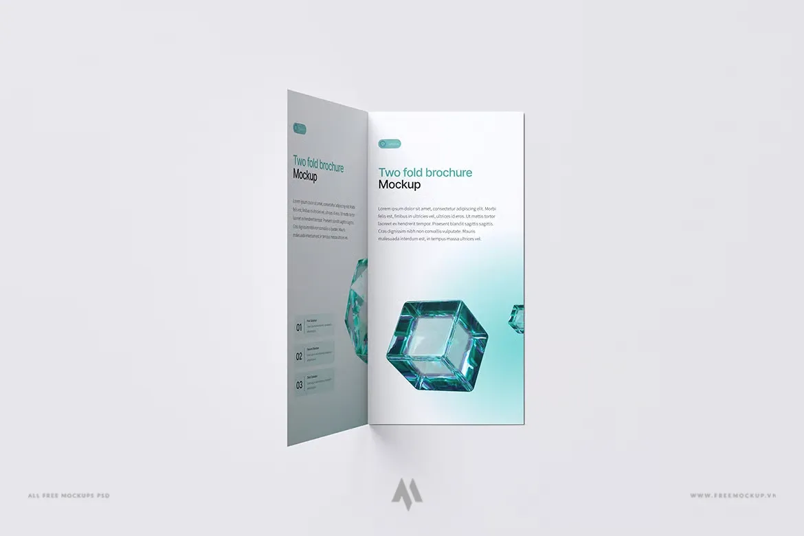 Mockup tờ rơi gập đôi PSD chuyên nghiệp miễn phí
