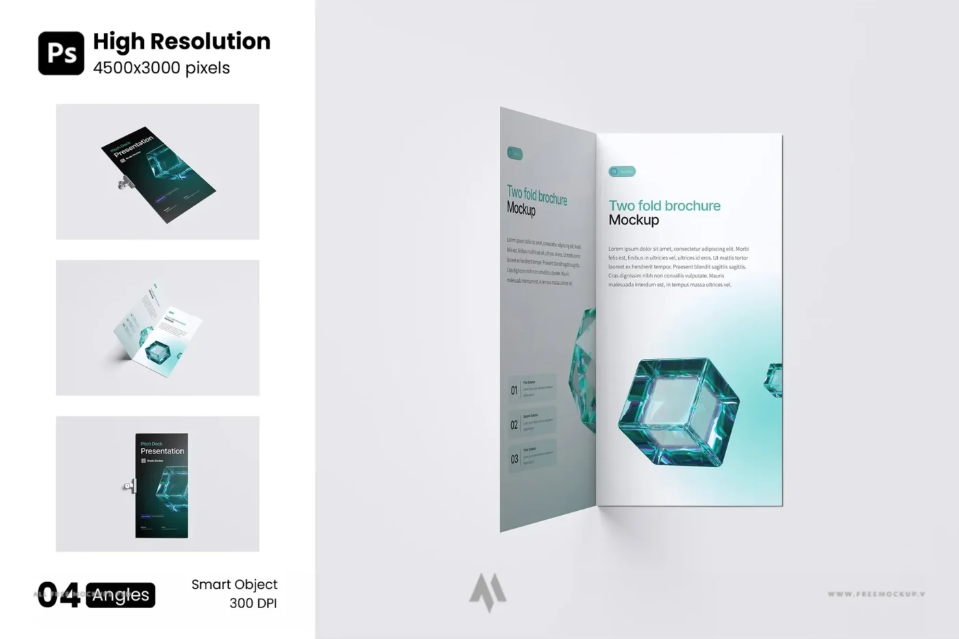 Mockup tờ rơi gập đôi PSD chuyên nghiệp miễn phí
