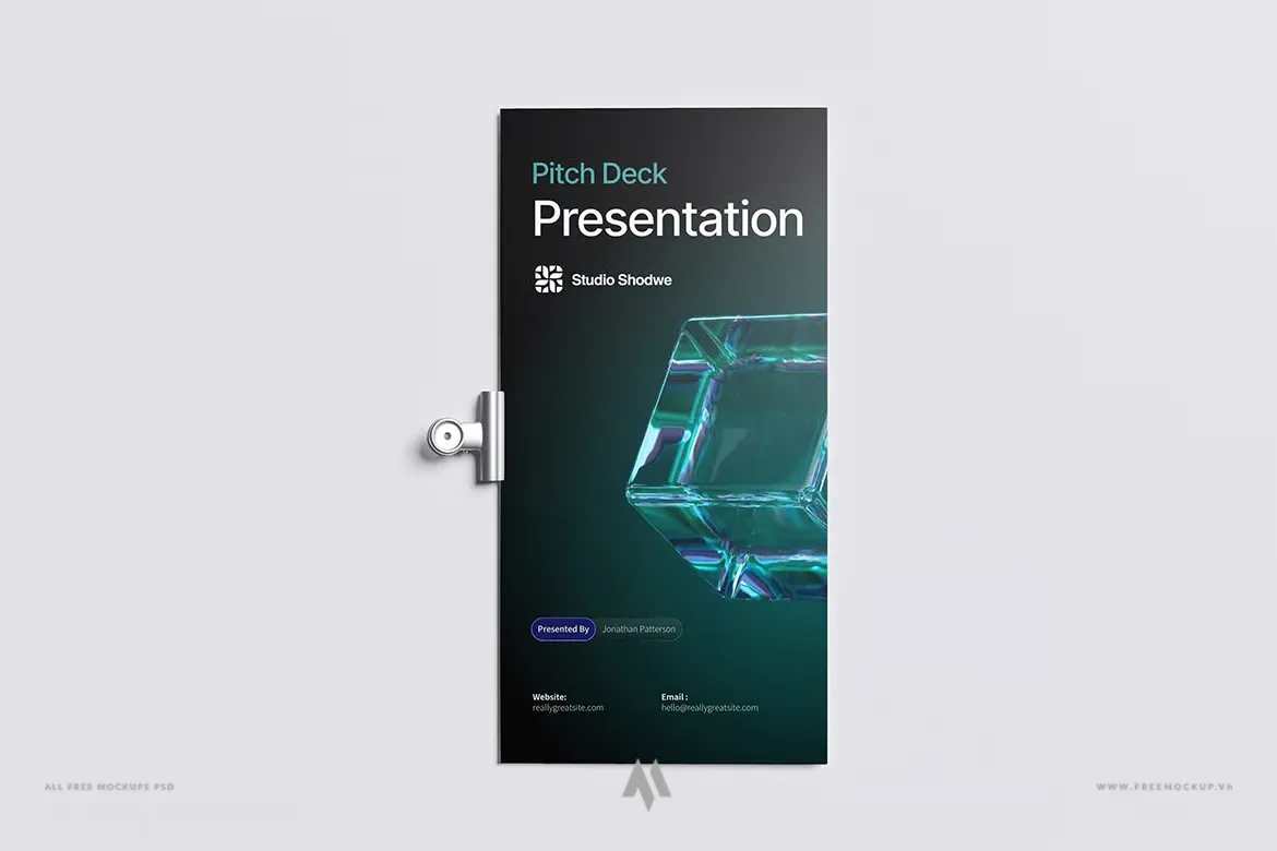 Mockup tờ rơi gập đôi PSD chuyên nghiệp miễn phí