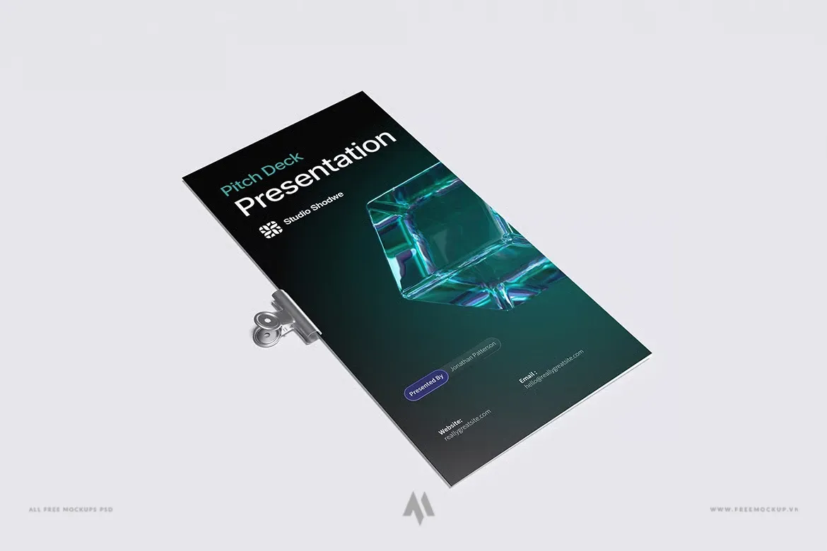 Mockup tờ rơi gập đôi PSD chuyên nghiệp miễn phí