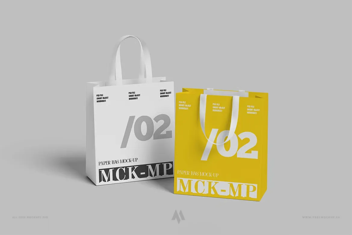 Mockup túi giấy PSD miễn phí
