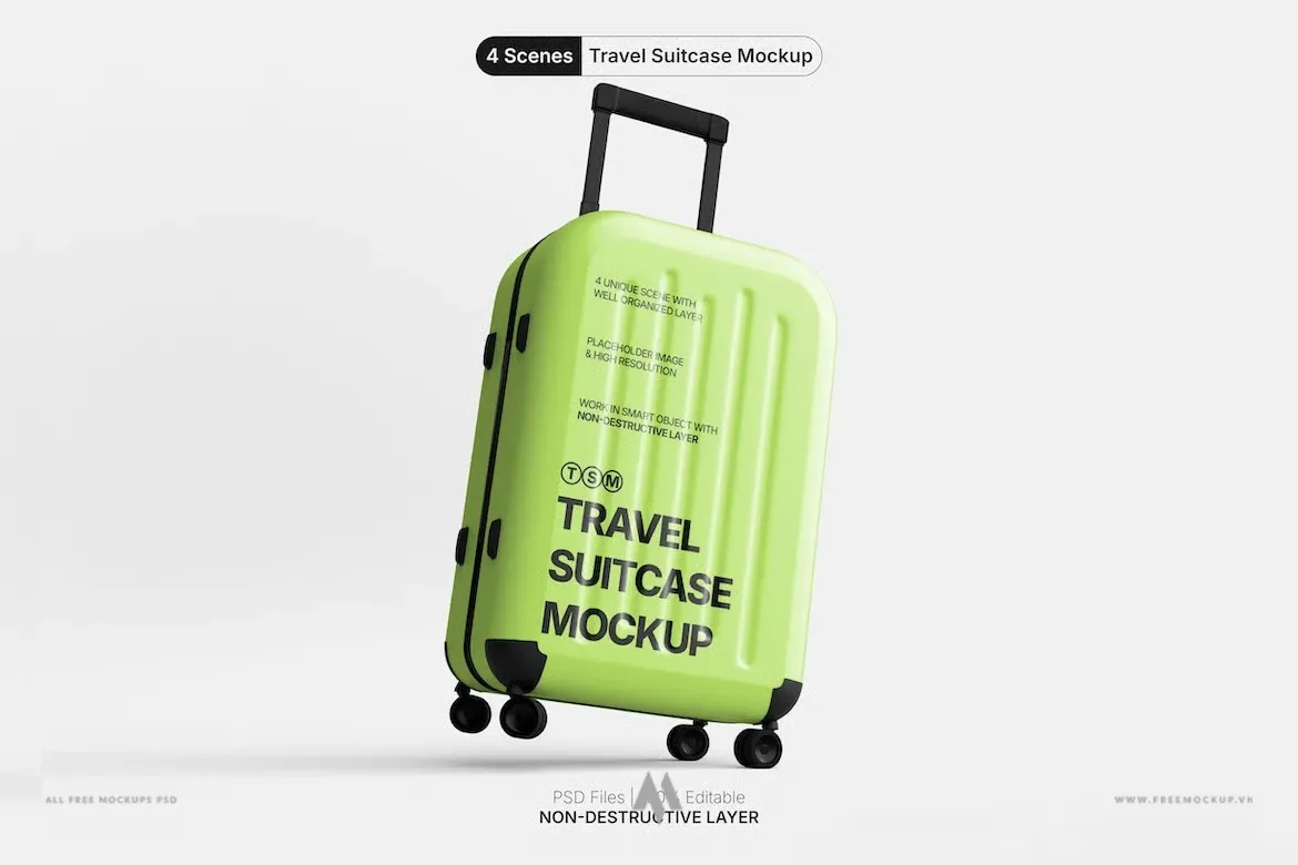 Mockup Vali Du Lịch PSD Miễn Phí Chuyên Nghiệp