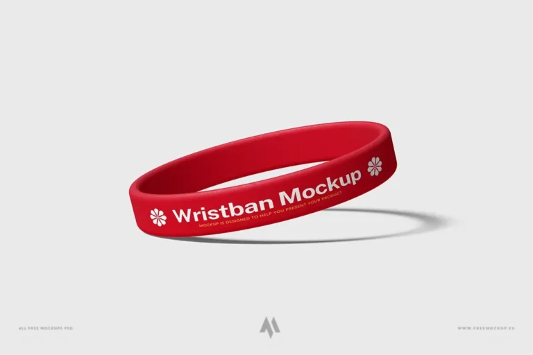 Mockup vòng đeo tay silicone PSD