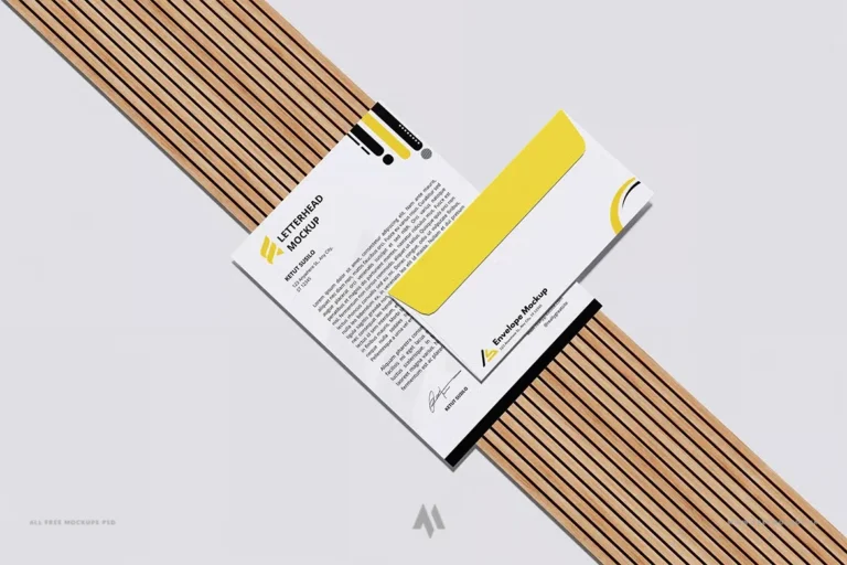 Mockup phong bì và tiêu đề thư PSD