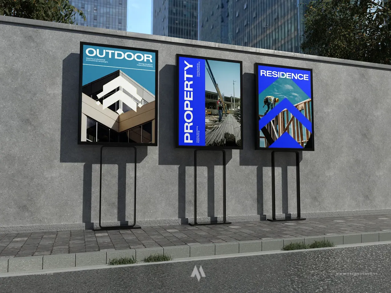 Tải Mockup Poster Quảng Cáo Ngoài Trời Sống Động Miễn Phí
