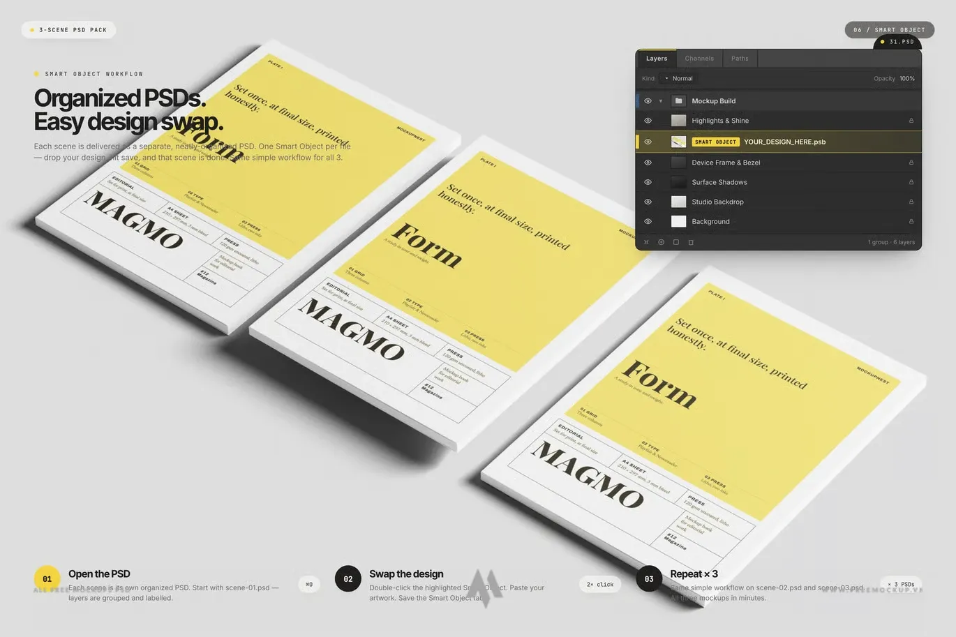 Tải Mockup Tạp Chí A4 Chuyên Nghiệp PSD Miễn Phí
