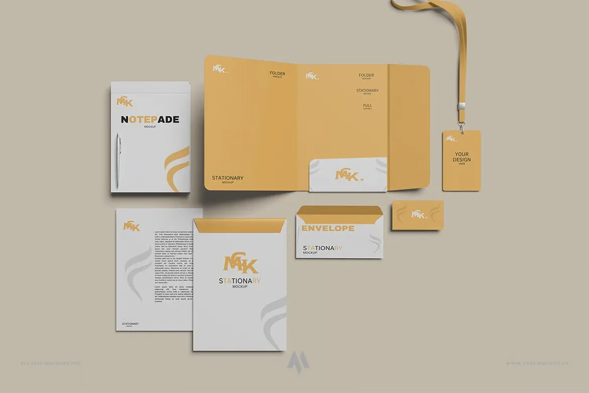 Mockup Bộ Nhận Diện Thương Hiệu Văn Phòng Phẩm PSD Chuyên Nghiệp