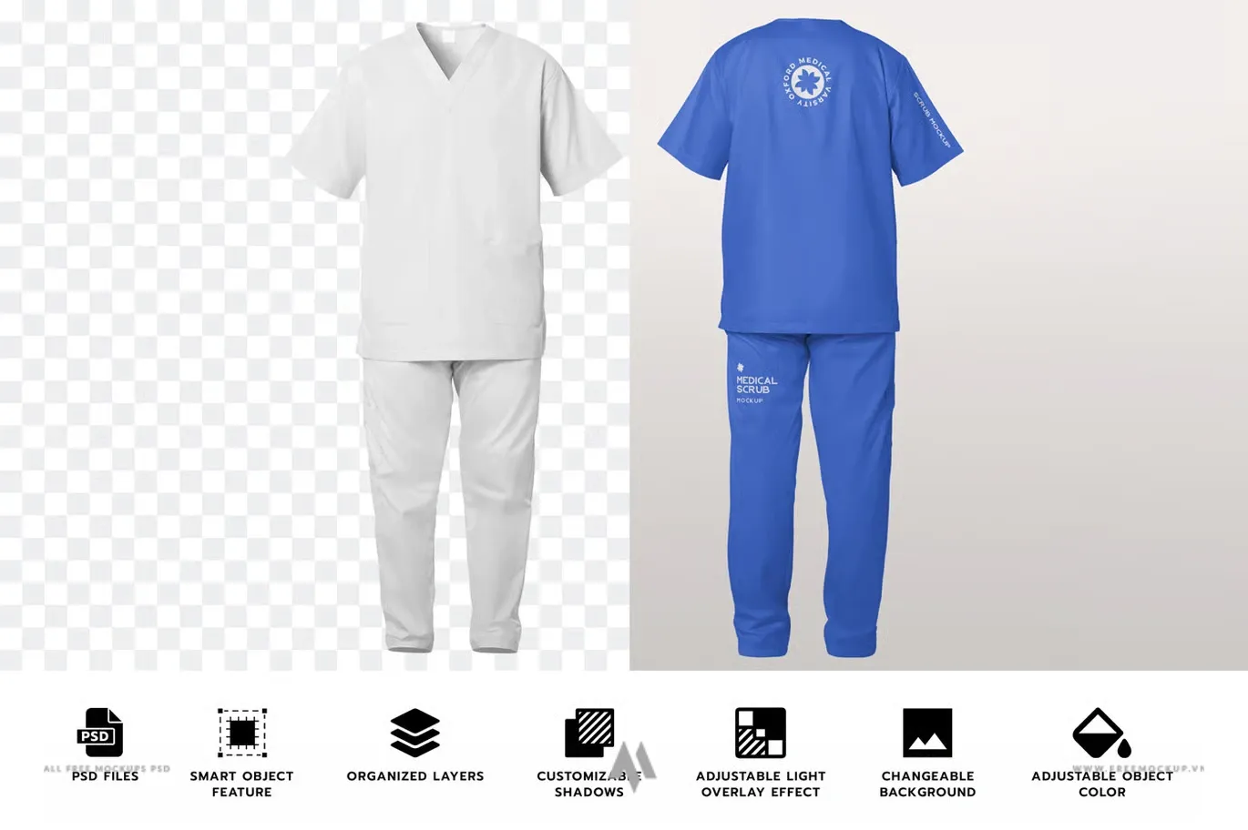 Mockup đồng phục Y Tế PSD miễn phí