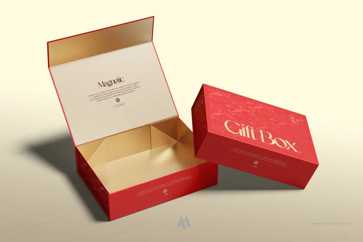 Mockup hộp quà nam châm sang trọng