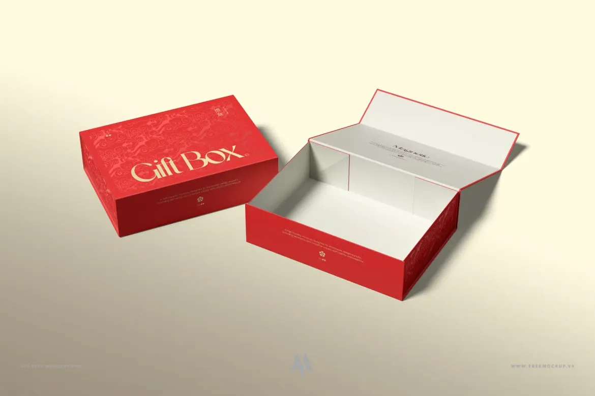 Mockup hộp quà nam châm sang trọng