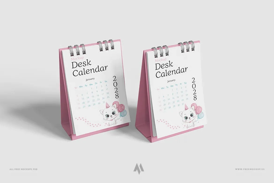 Mockup lịch để bàn dễ thương