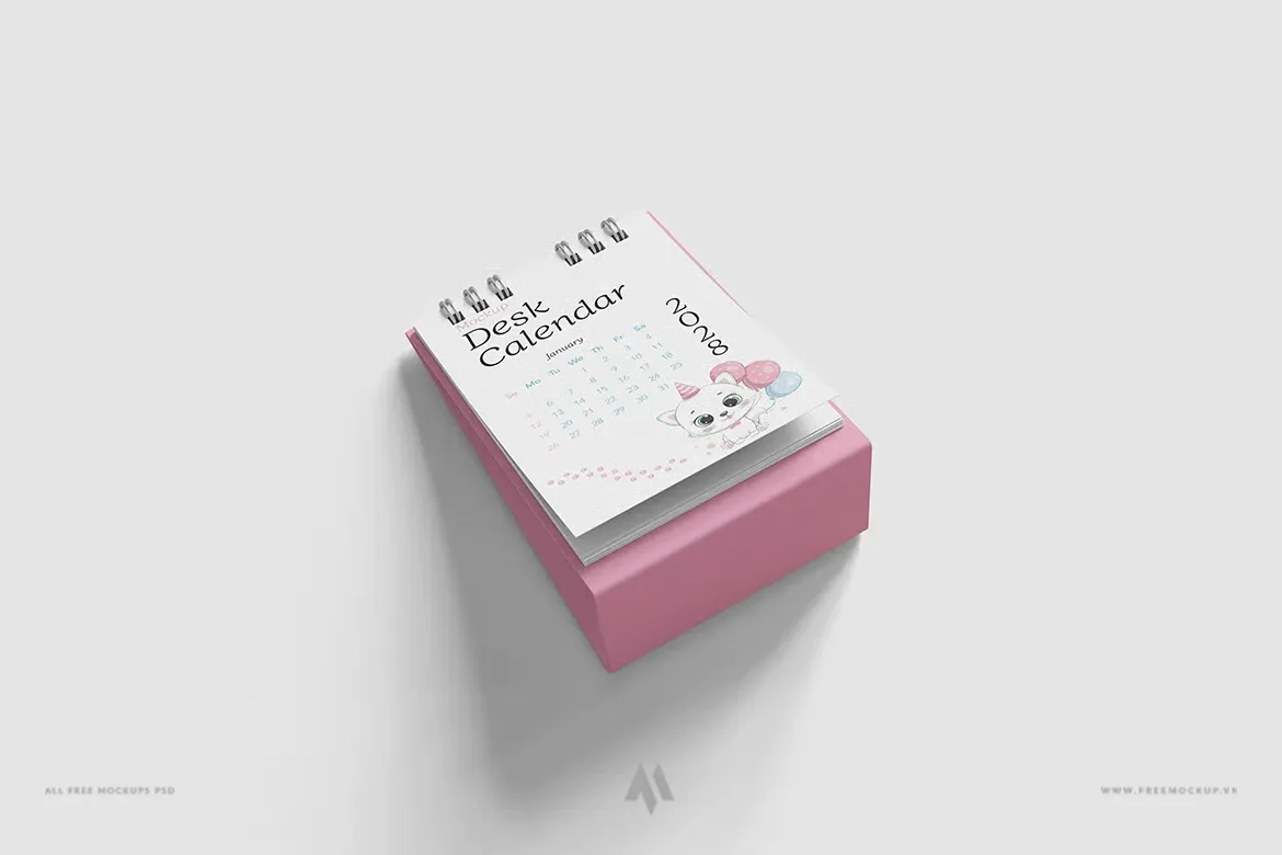 Mockup lịch để bàn dễ thương