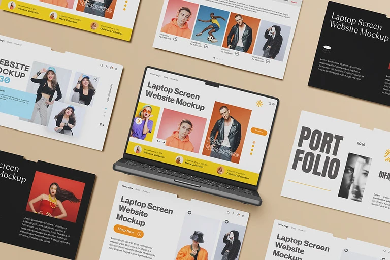 Mockup màn hình laptop