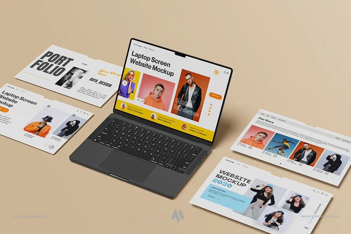 Mockup Màn Hình Laptop: Trình Bày Website Đa Dạng và Chuyên Nghiệp