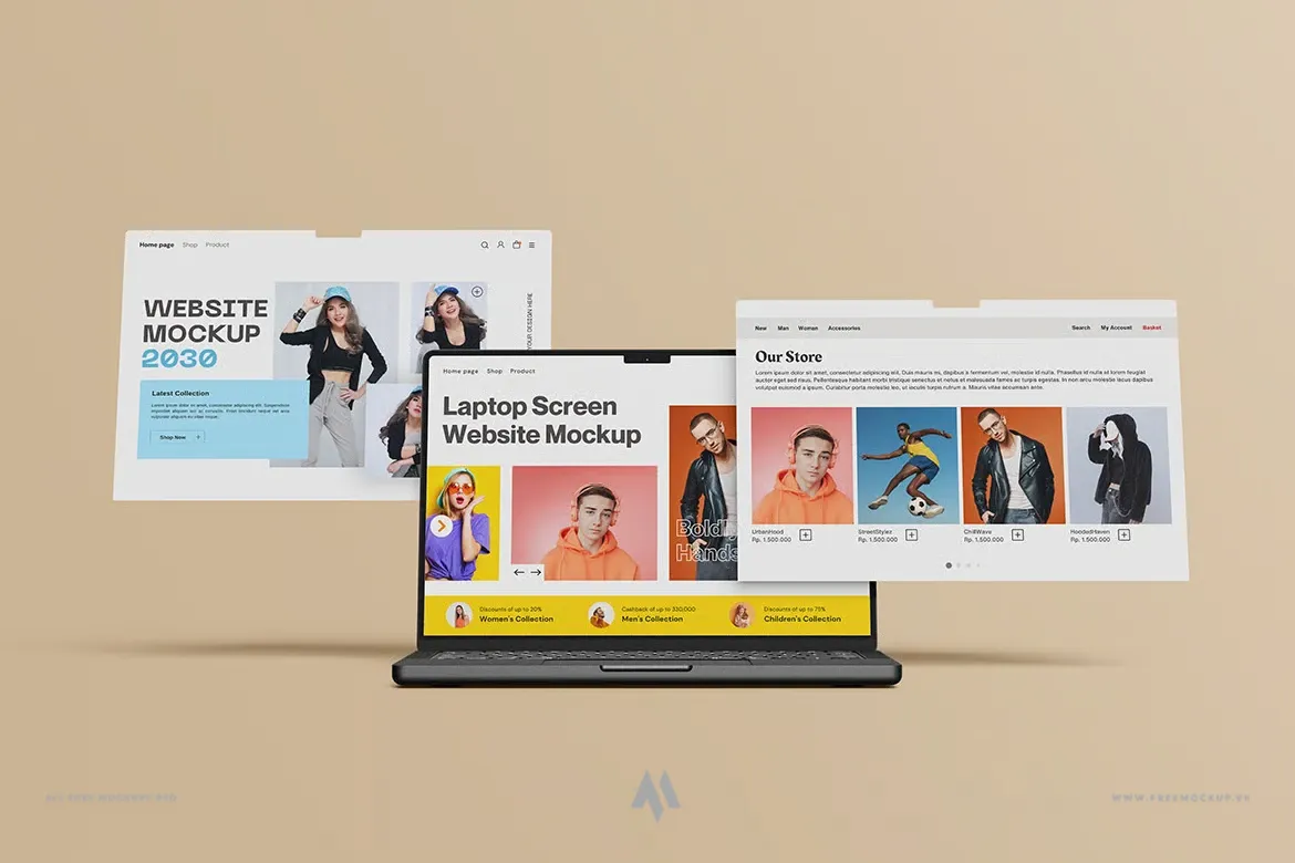Mockup Màn Hình Laptop: Trình Bày Website Đa Dạng và Chuyên Nghiệp