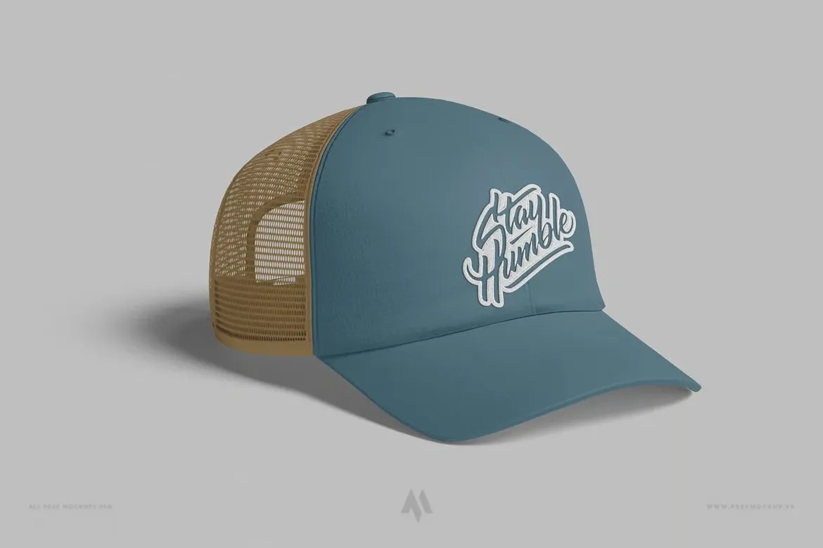Mockup mũ lưỡi trai lưới phía sau