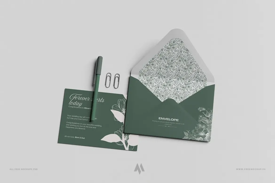 Mockup phong Bì Thư và Giấy Viết Thư PSD: Nâng Tầm Thiết Kế Thương Hiệu