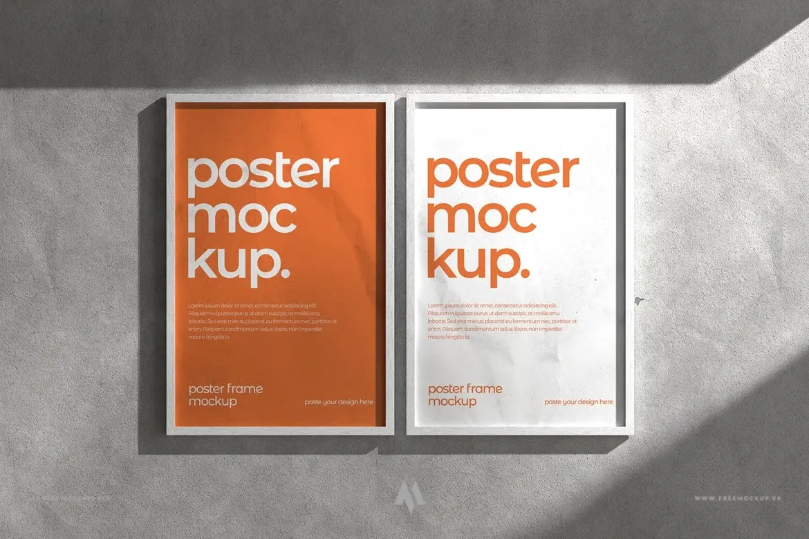 Mockup poster khung treo tường