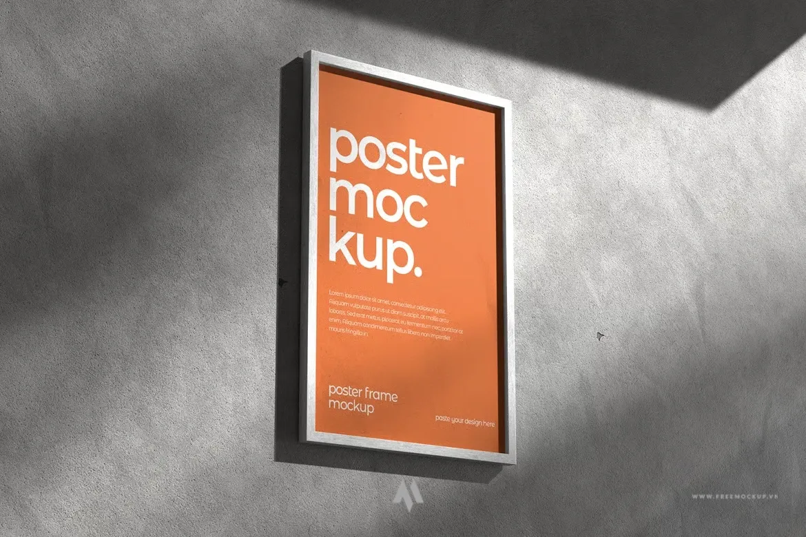 Mockup poster khung treo tường