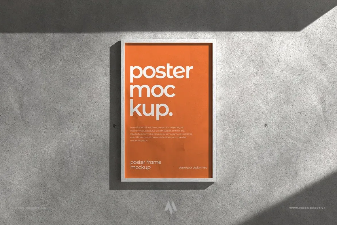Mockup poster khung treo tường