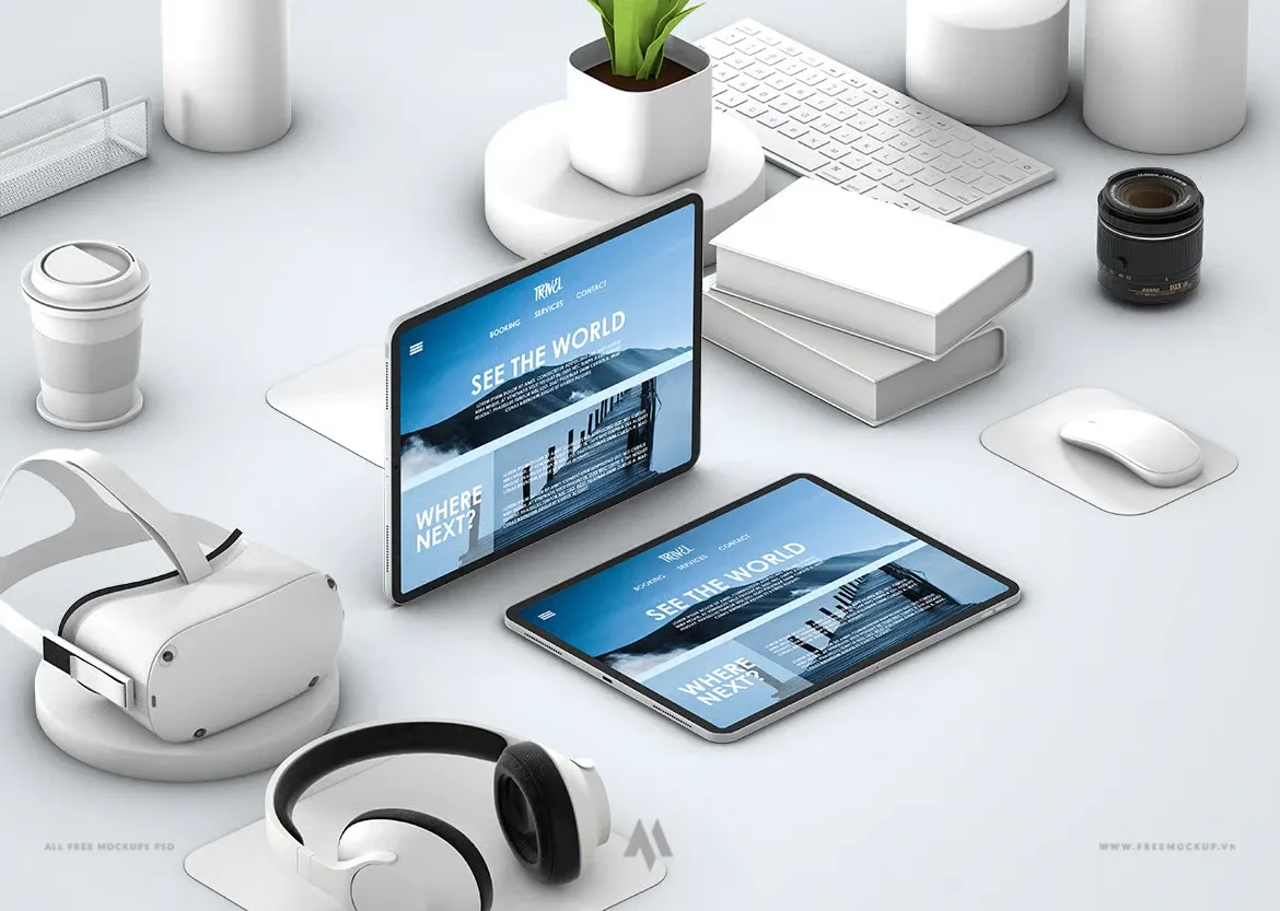 Mockup PSD Đa Thiết Bị: Trình Bày Thiết Kế Web Responsive Chuyên Nghiệp