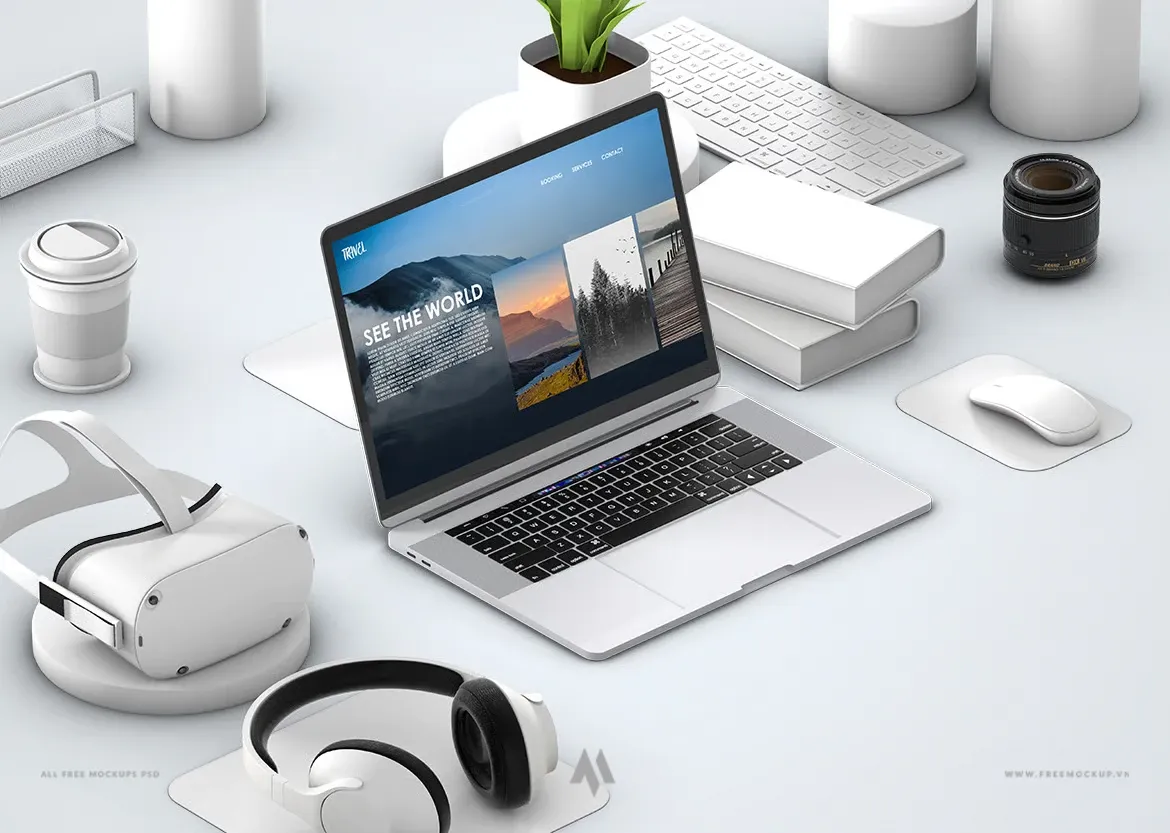 Mockup PSD Đa Thiết Bị: Trình Bày Thiết Kế Web Responsive Chuyên Nghiệp