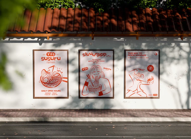 Mockup quảng cáo Poster khung gỗ ngoài trời