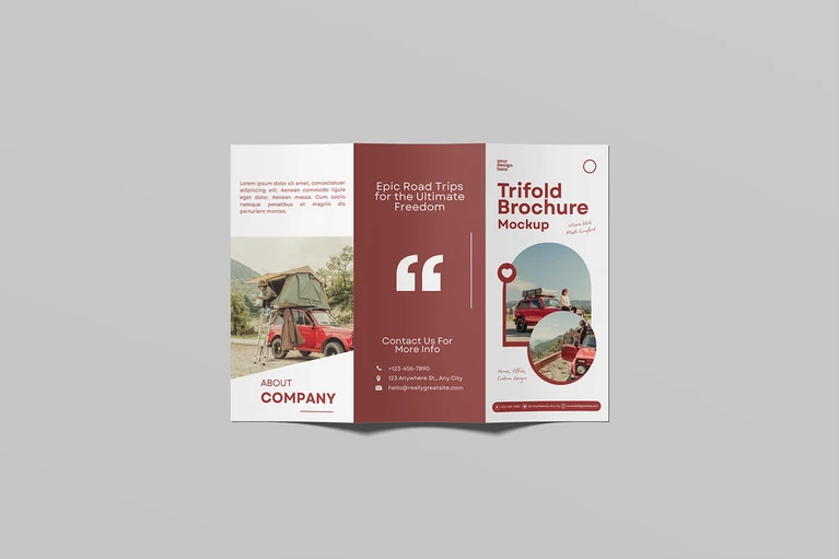 Mockup tờ rơi gấp ba chuyên nghiệp