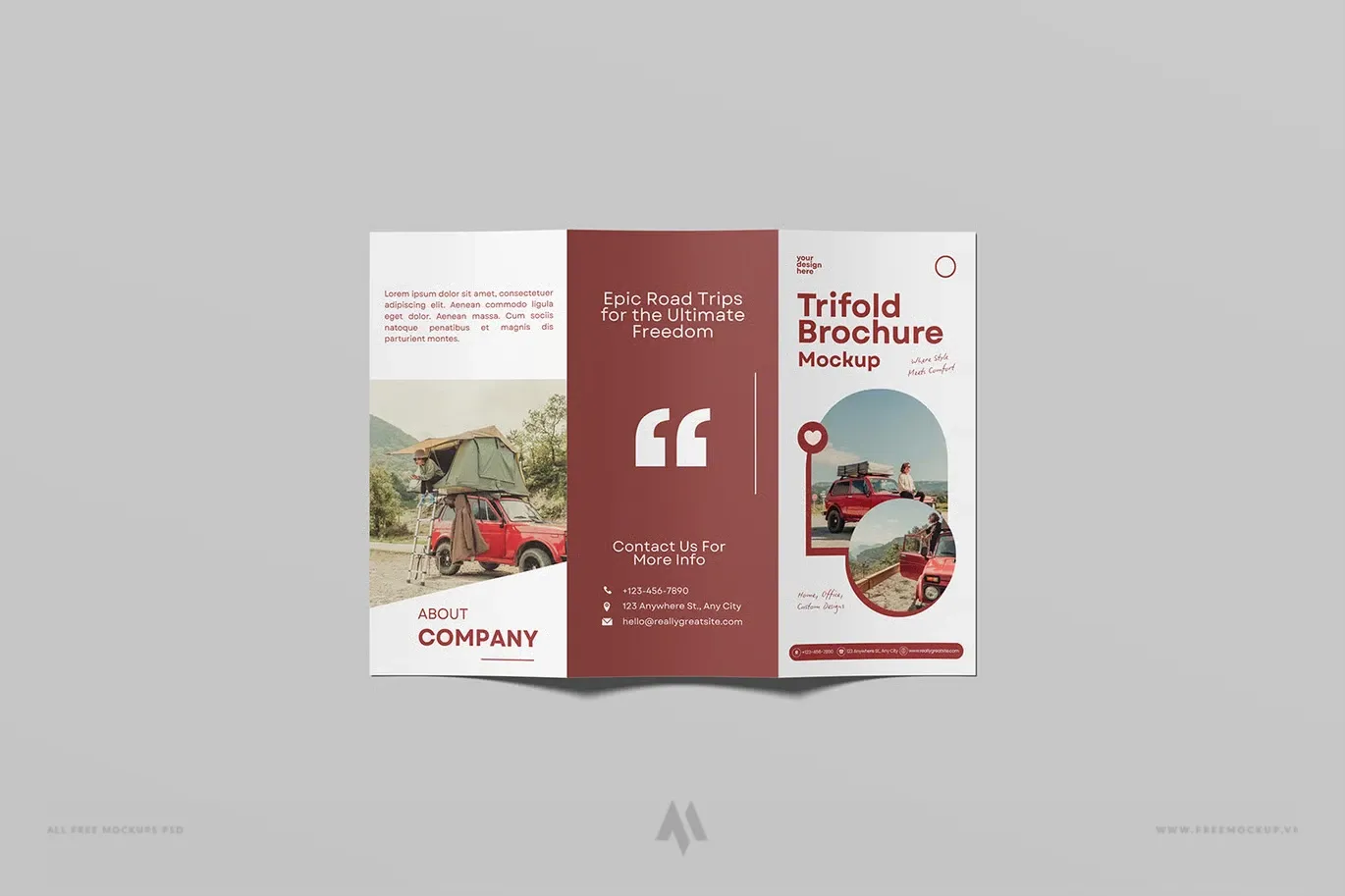 Mockup tờ rơi gấp ba chuyên nghiệp