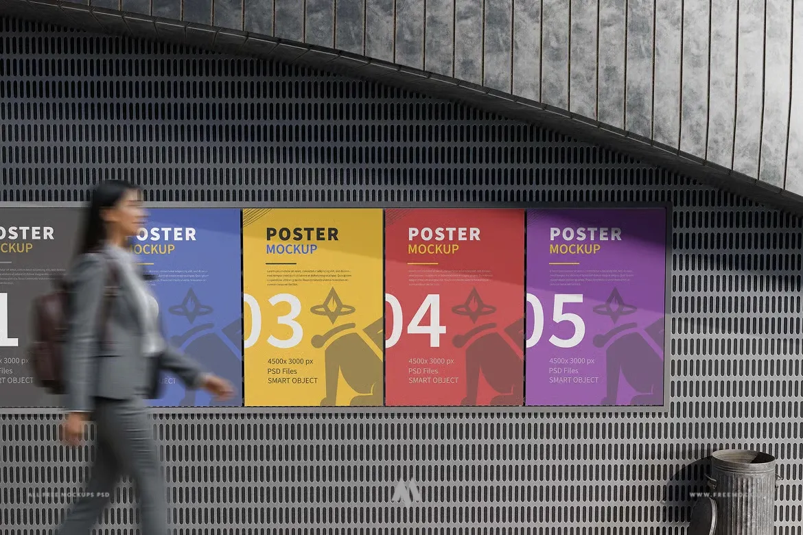 Street Poster Mockup: Trình Bày Quảng Cáo Ngoài Trời Chân Thực Với 4 Cảnh PSD