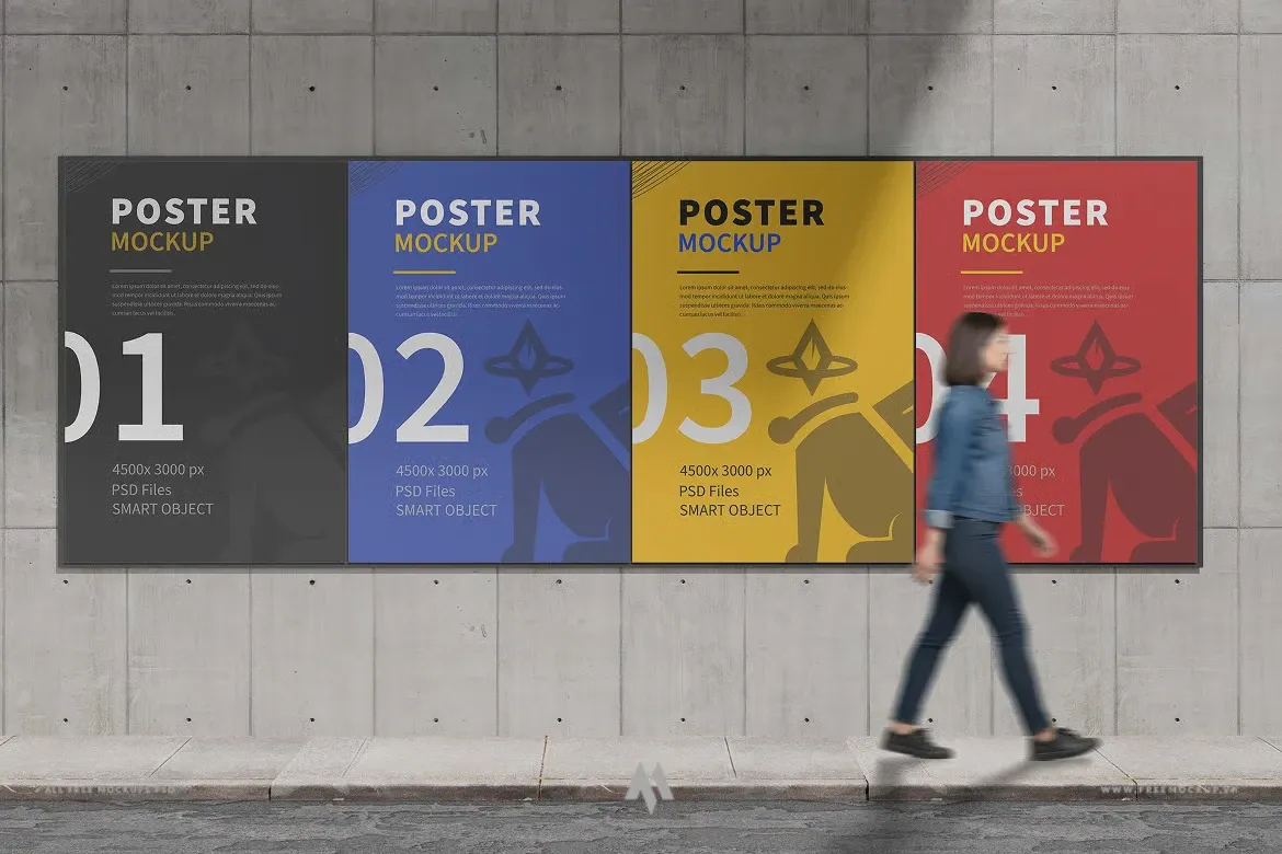 Street Poster Mockup: Trình Bày Quảng Cáo Ngoài Trời Chân Thực Với 4 Cảnh PSD